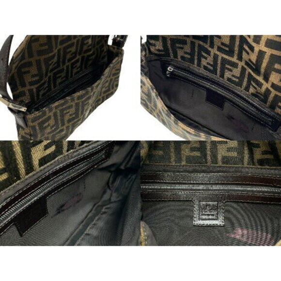 FENDI Mamma Bucket Hobo Shoulder Bag Zucca Canvas Leather Brown - Picture 7 of 8